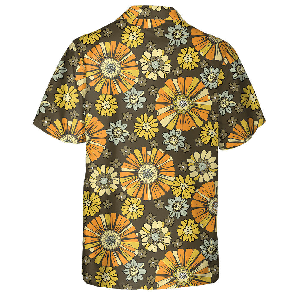Hand Drawn Retro Style Pattern With Small Flowers Hawaiian Shirt, Hawaiian Shirt Gift, Christmas Gift