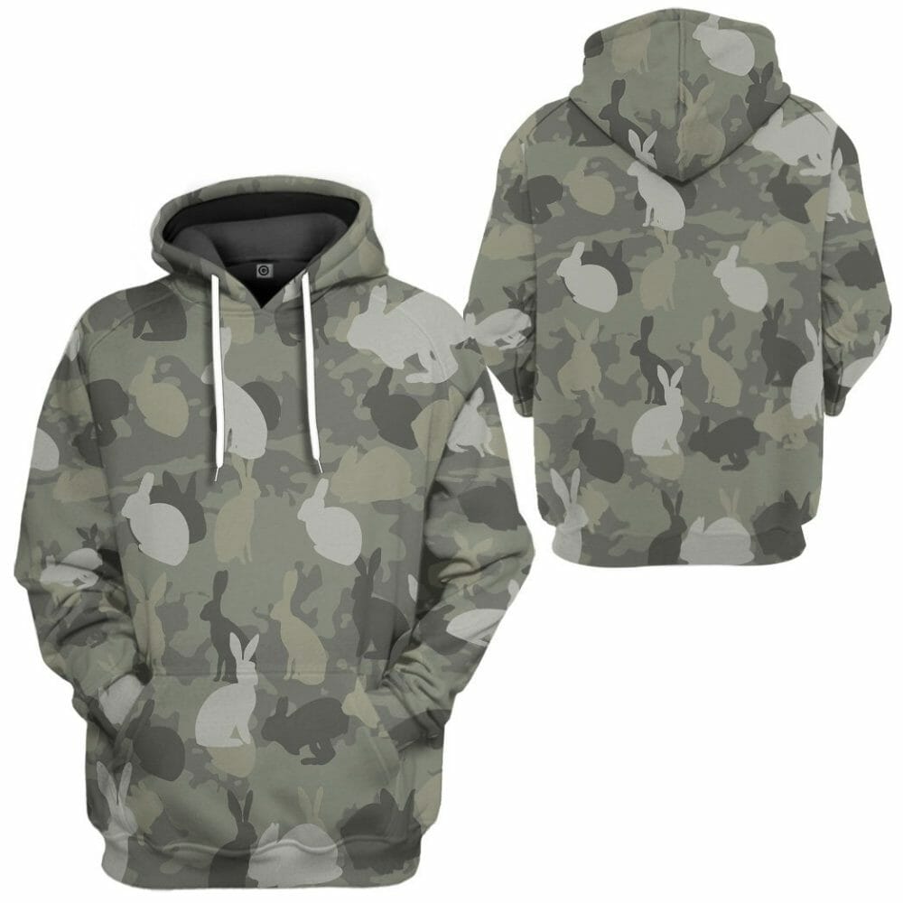 3D Rabbit Camo Custom Tshirt Hoodie Apparel
