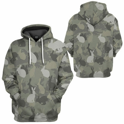 3D Rabbit Camo Custom Tshirt Hoodie Apparel