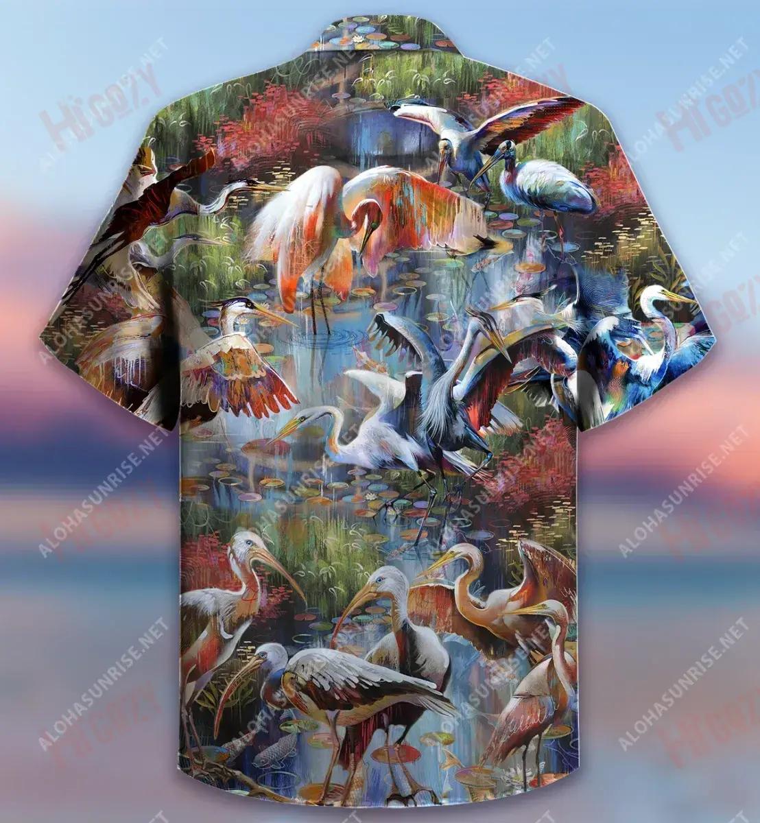 Bird Migration Unisex Short Sleeve Shirt Hobbies Aloha Shirt Hawaiian Crazy Shirts Hawaiian Shirts For Men,Hawaiian Shirt Gift, Christmas Gift