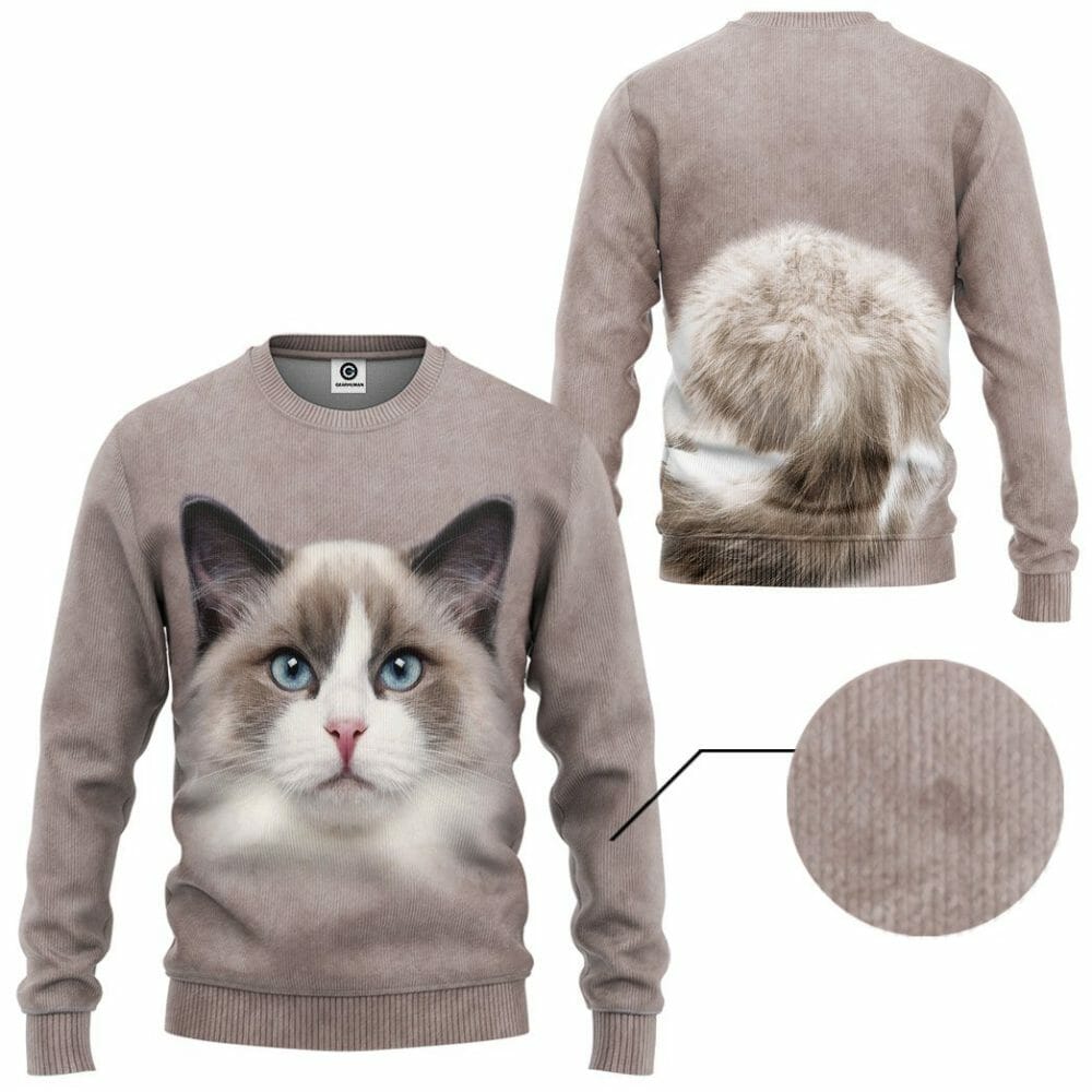 3D Ragdoll Cat Tshirt Hoodie Apparel