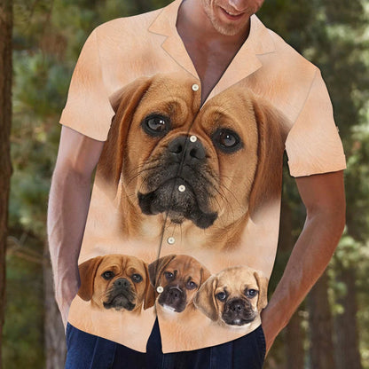 Puggle Dog Family Great Animal Face Collection Themed Hawaiian Shirt, Hawaiian Shirt Gift, Christmas Gift