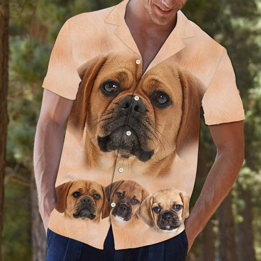 Puggle Dog Family Great Animal Face Collection Themed Hawaiian Shirt, Hawaiian Shirt Gift, Christmas Gift
