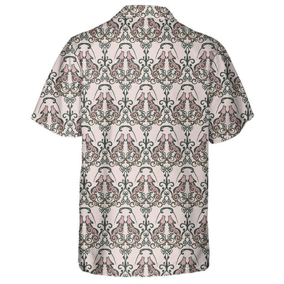 Hand Drawn Wolf In Victorian Style Hawaiian Shirt, Hawaiian For Gift