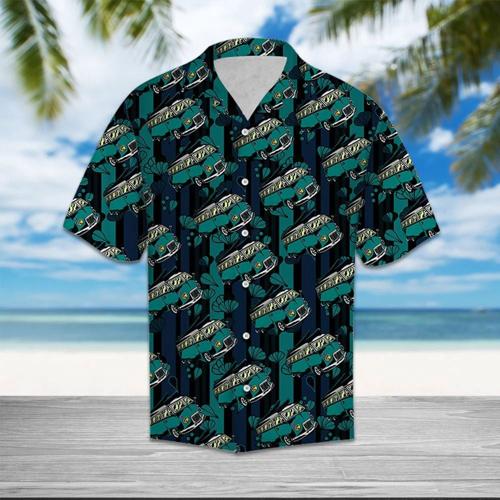 Typical Blue Caravan Summer Design Hawaiian Shirt, Hawaiian For Gift