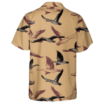 Hand Drawn Background Of Wild Duck Hawaiian Shirt, Hawaiian For Gift