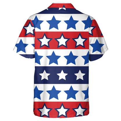 Fourth Of July Colorful Stars Collection Striped Pattern Hawaiian Shirt, Hawaiian Shirt Gift, Christmas Gift