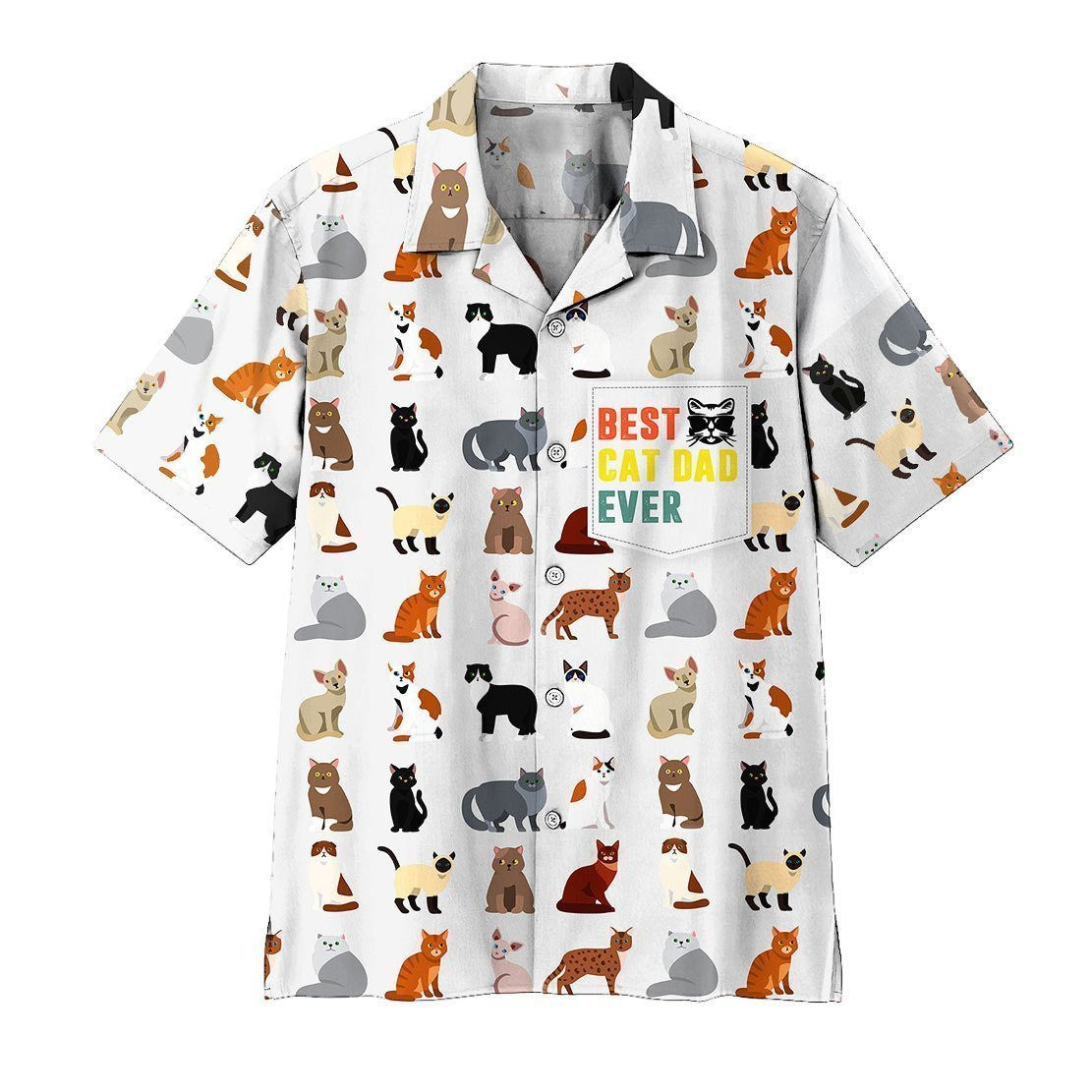 Best Cat Dad Ever Nice Ornamental Hawaiian Shirt,Hawaiian Shirt Gift, Christmas Gift