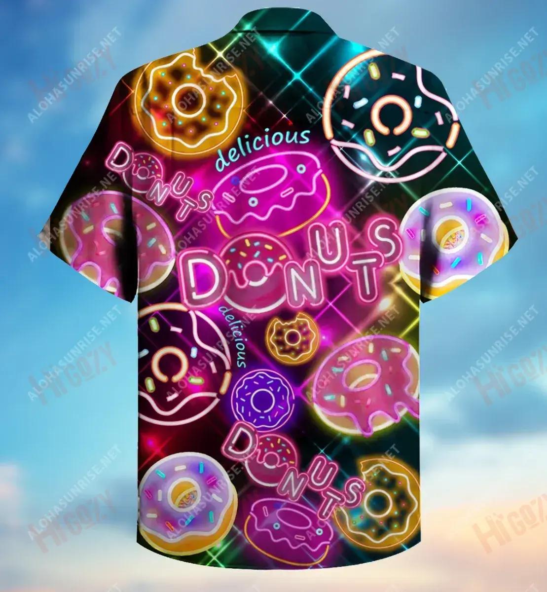 Donut Makes My Vibe Unisex Short Sleeve Shirt Vacation Hawaiian T Shirts Vintage Hawaiian Shirts Hawaiian Shirt Pattern, Hawaiian Shirt Gift, Christmas Gift
