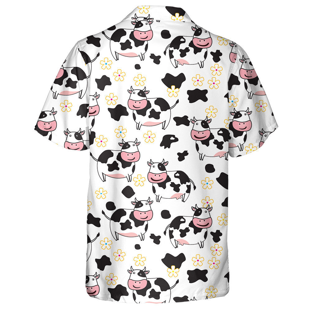 Happy Cow On A Pink Background Hawaiian Shirt, Hawaiian For Gift