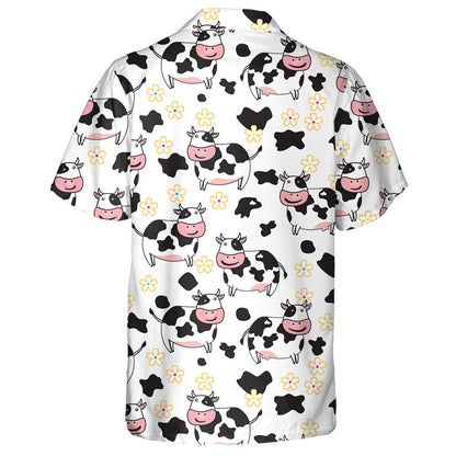 Happy Cow On A Pink Background Hawaiian Shirt, Hawaiian For Gift