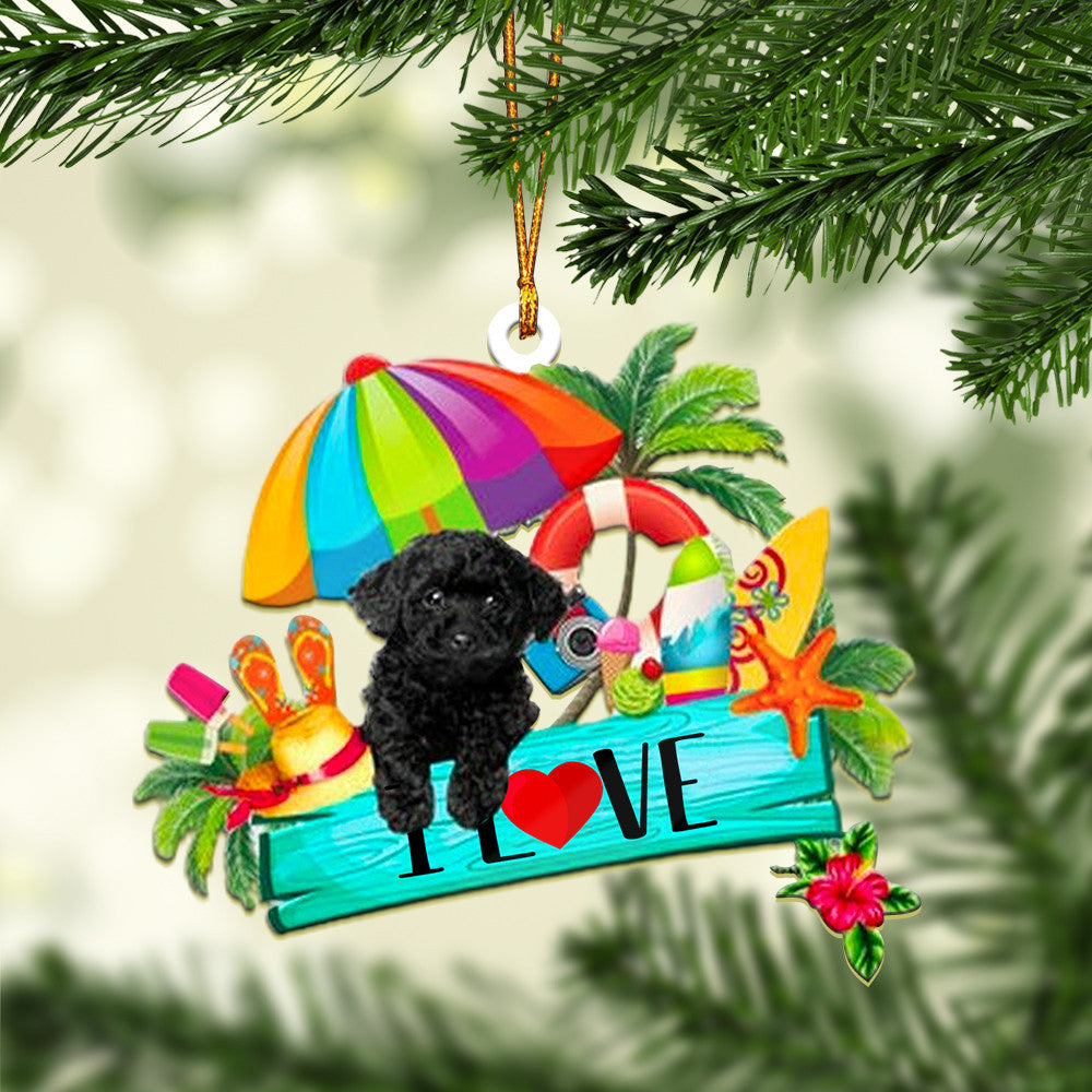 Black Toy Poodle Christmas Ornament, Christmas Ornament Gift, Christmas Gift, Christmas Decoration