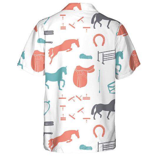 Horses And Horse Equipment Made In Vintage Blue Hawaiian Shirt, Hawaiian Shirt Gift, Christmas Gift