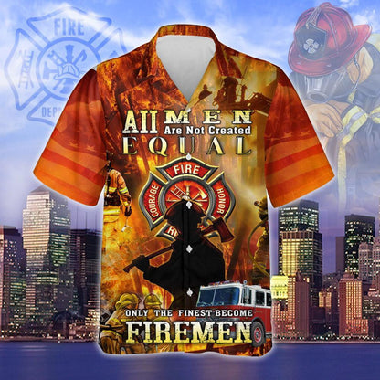 Only The Finest Become Firemen Firefighter Gift Ideas Hawaiian Shirt, Hawaiian Shirt Gift, Christmas Gift