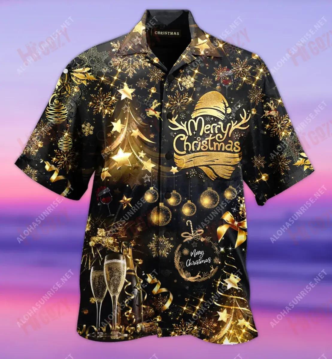 bMerry Christmas Bling Bling Short Hawaiian Shirt Ocean Aloha Shirt Custom Hawaiian Shirts Hawaiian Shirt Pattern, Hawaiian Shirt Gift, Christmas Gift