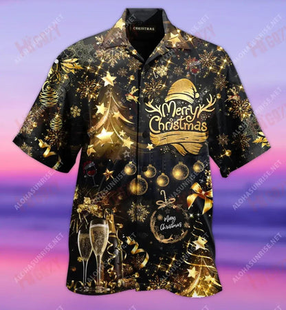 bMerry Christmas Bling Bling Short Hawaiian Shirt Ocean Aloha Shirt Custom Hawaiian Shirts Hawaiian Shirt Pattern, Hawaiian Shirt Gift, Christmas Gift
