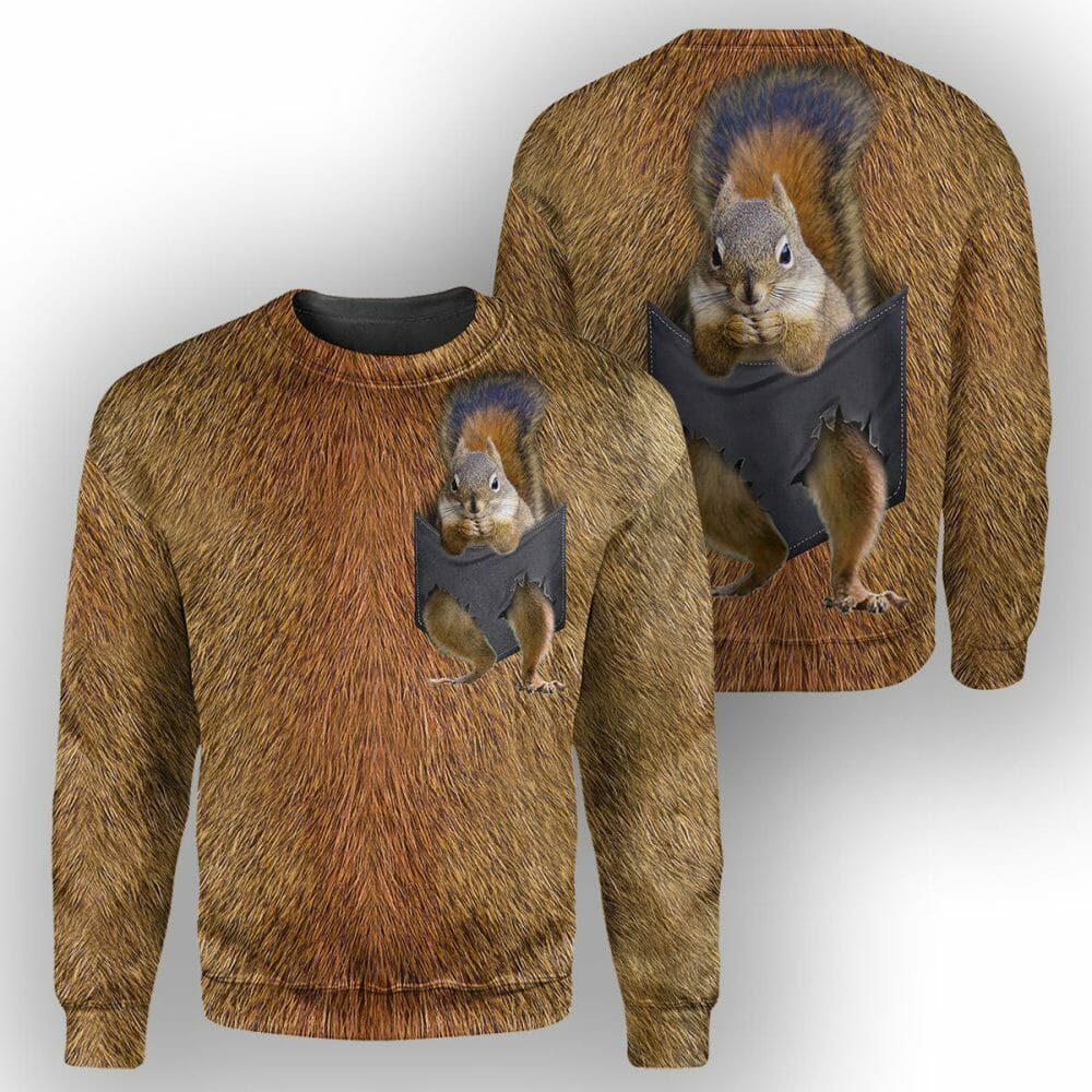 Squirrel Pocket - 3D All Over Printed Shirt Tshirt Hoodie Apparel