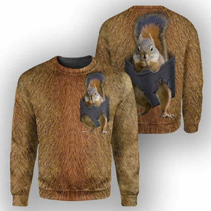 Squirrel Pocket - 3D All Over Printed Shirt Tshirt Hoodie Apparel