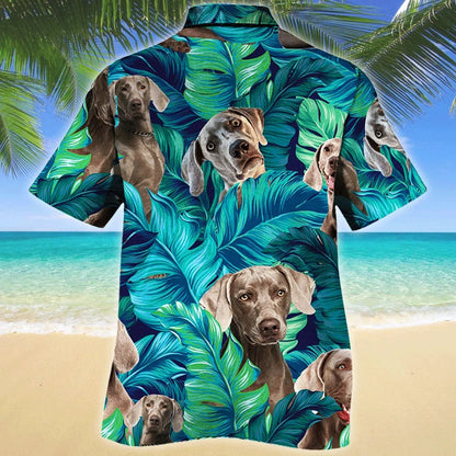 Weimaraner Dog Lovers Gift Holiday Vacation Themed Pattern Hawaiian Shirt, Hawaiian Shirt Gift, Christmas Gift