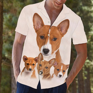 Cute Basenji Great Dog Portrait Collection Themed Hawaiian Shirt, Hawaiian Shirt Gift, Christmas Gift