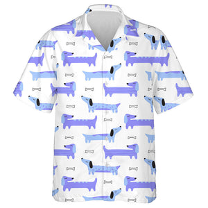 Long Dachshund Dog Blue And Violet Hawaiian Shirt, Hawaiian For Gift