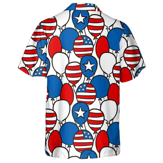 Hand Drawn Patriotic American Flag Balloons Pattern Hawaiian Shirt, Hawaiian Shirt Gift, Christmas Gift