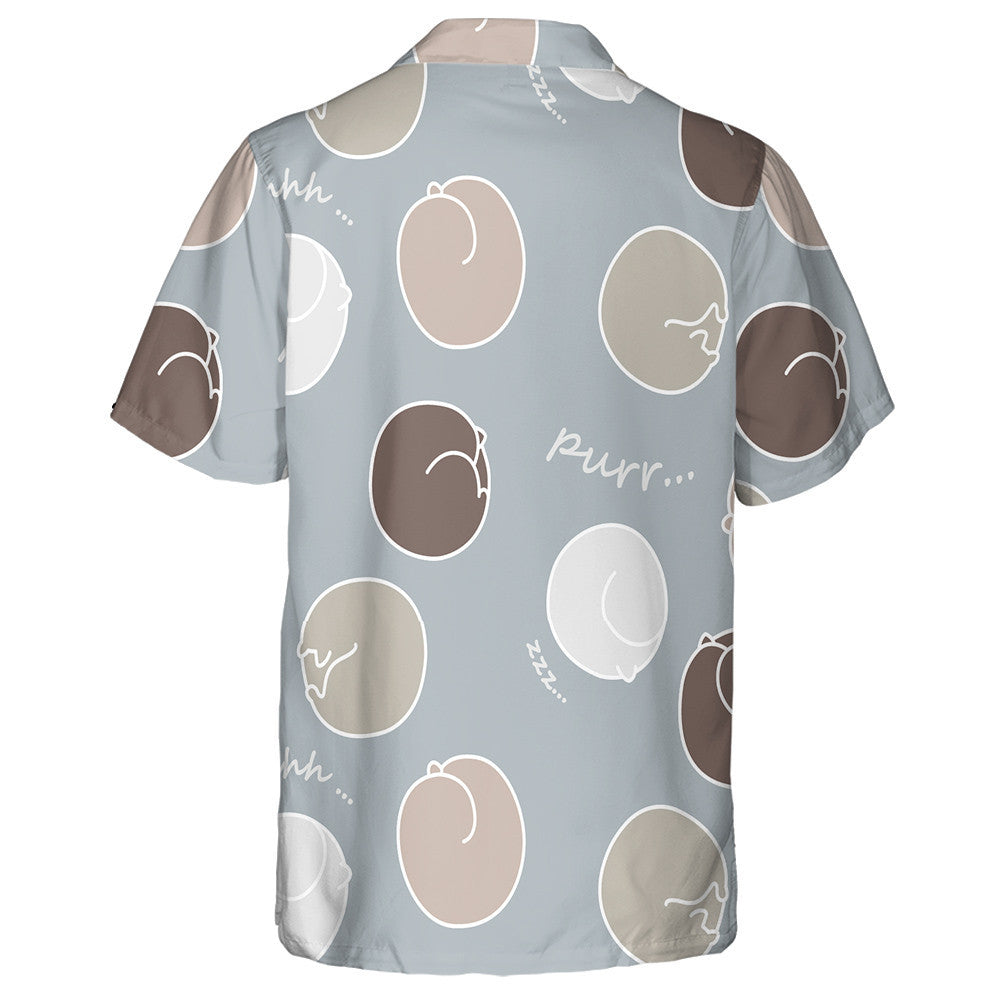 Sleeping Cats In A Ball With The Words Shhh Purr Hawaiian Shirt, Hawaiian Shirt Gift, Christmas Gift
