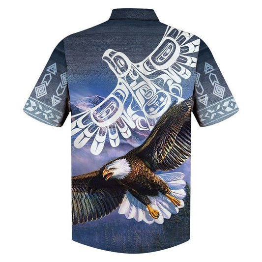Native American Eagle Hovering In The Blue Sky Hawaiian Shirt, Hawaiian Shirt Gift, Christmas Gift