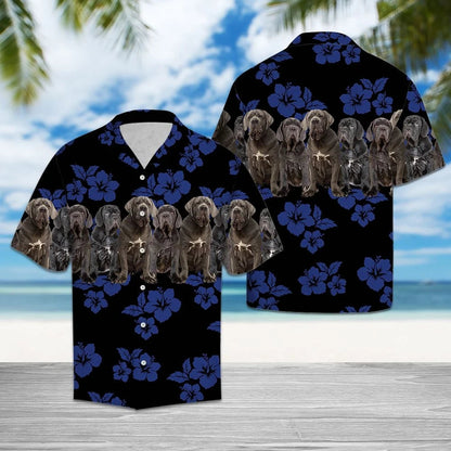 Awesome Neapolitan Mastiff Dog Group On Hibiscus Pattern Hawaiian Shirt, Hawaiian Shirt Gift, Christmas Gift