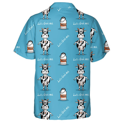 Little Cows And Leaves On Green Hawaiian Shirt, Hawaiian For Gift
