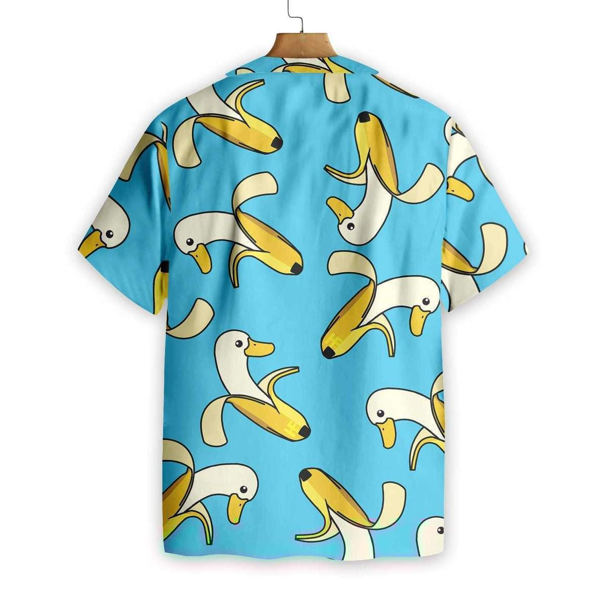 Cute Banana Duck Background Design Hawaiian Shirt,Hawaiian Shirt Gift, Christmas Gift