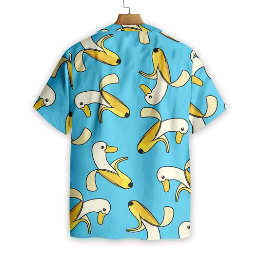 Cute Banana Duck Background Design Hawaiian Shirt,Hawaiian Shirt Gift, Christmas Gift