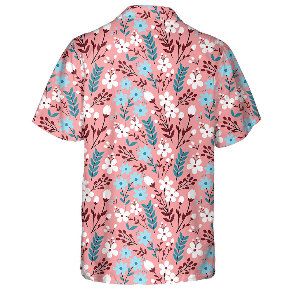 Beautiful Spring Flowers Vivid Garden On Pink Background Hawaiian Shirt, Hawaiian Shirt Gift, Christmas Gift