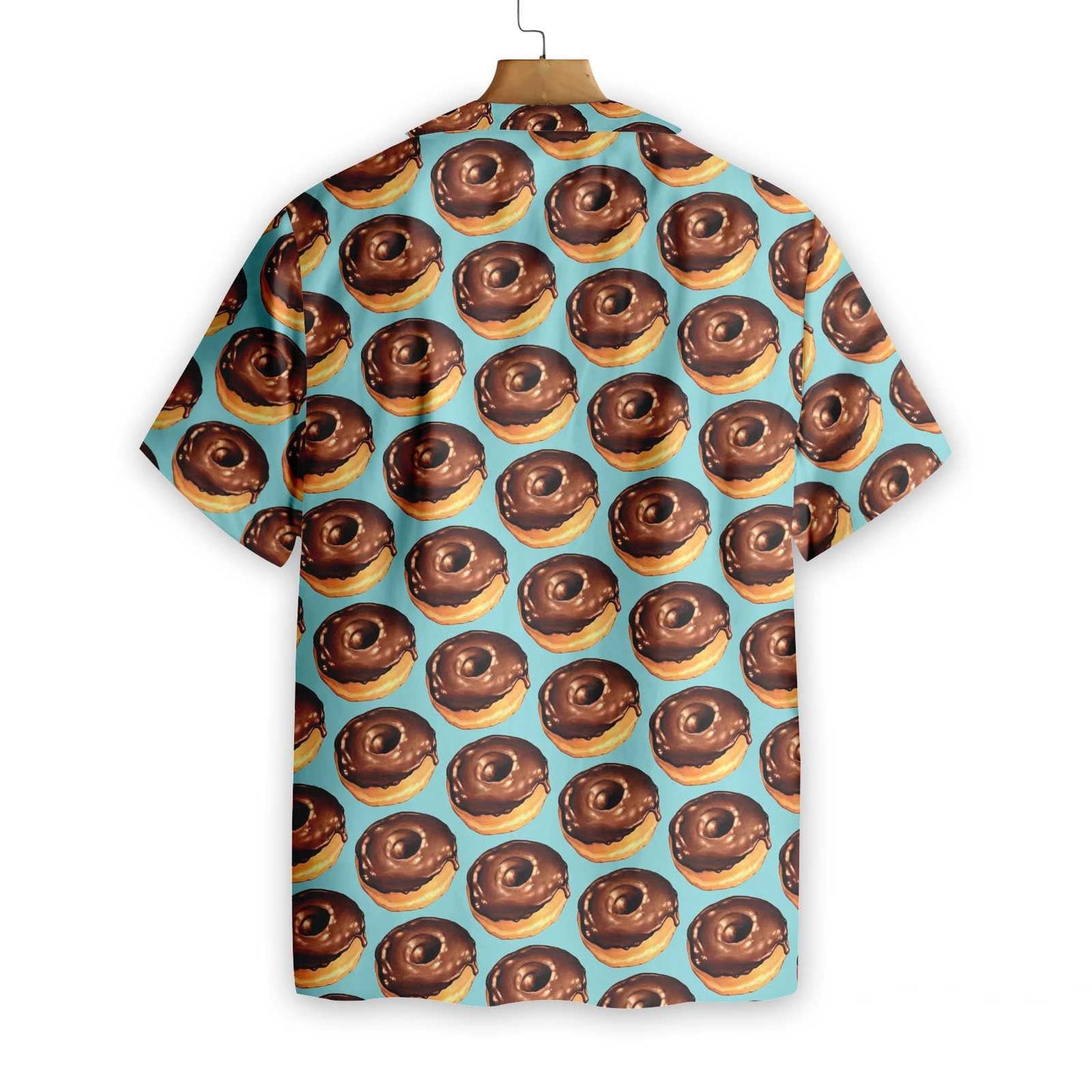 Chocolate Donuts On Light Sky Blue Design Hawaiian Shirt, Hawaiian Shirt Gift, Christmas Gift