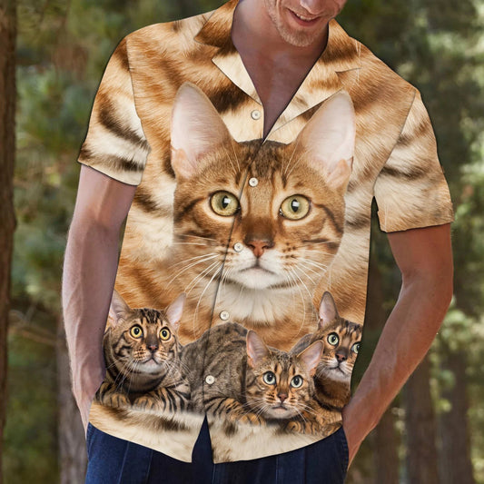 Bengal Great Cat Portrait Gift For Pet Lover Hawaiian Shirt, Hawaiian Shirt Gift, Christmas Gift