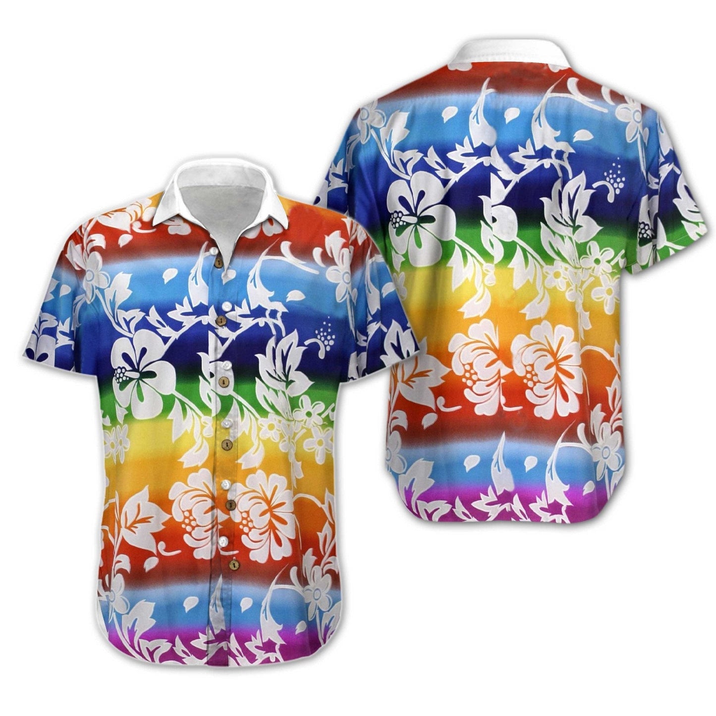 Time Of Spring Lgbt Flower Design Hawaiian Shirt,Hawaiian Shirt Gift, Christmas Gift