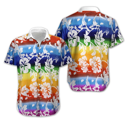 Time Of Spring Lgbt Flower Design Hawaiian Shirt,Hawaiian Shirt Gift, Christmas Gift