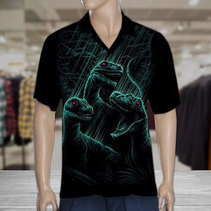 Amazing Dinosaur With Red Eyes Hawaiian Shirt, Hawaiian For Gift