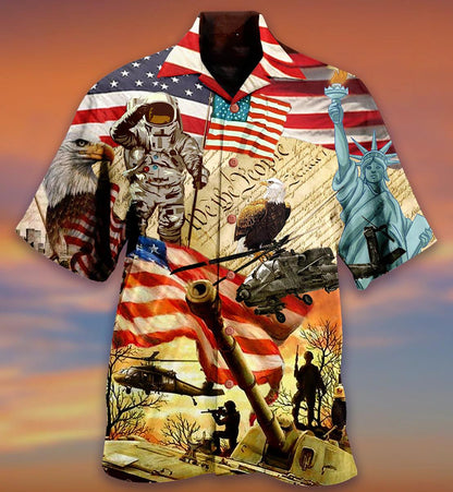 America Independence Day 3D All Over Printed Hawaiian Shirt, Hawaiian Shirt Gift, Christmas Gift