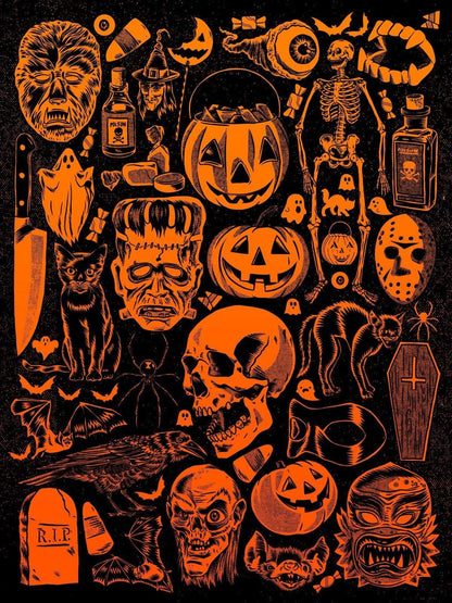 Everyday Is Halloween Skull Pumpkin Lantern Background Hawaiian Shirt, Hawaiian Shirt Gift, Christmas Gift