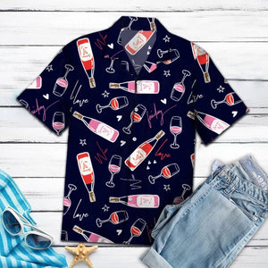 Amazing Red Wine Girl Design Hawaiian Shirt, Hawaiian For Gift