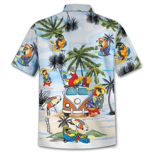 Faint Parrot On Beach Design Hawaiian Shirt, Hawaiian Shirt Gift, Christmas Gift