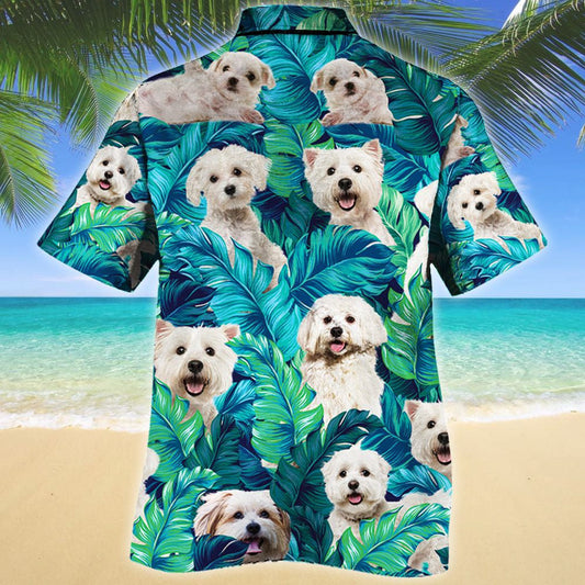 Maltese Dog Lovers Gift Cute Face Pattern Hawaiian Shirt, Hawaiian Shirt Gift, Christmas Gift