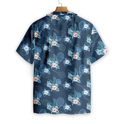 Tropical Tennis 3 On Blue Background Design Hawaiian Shirt, Hawaiian Shirt Gift, Christmas Gift