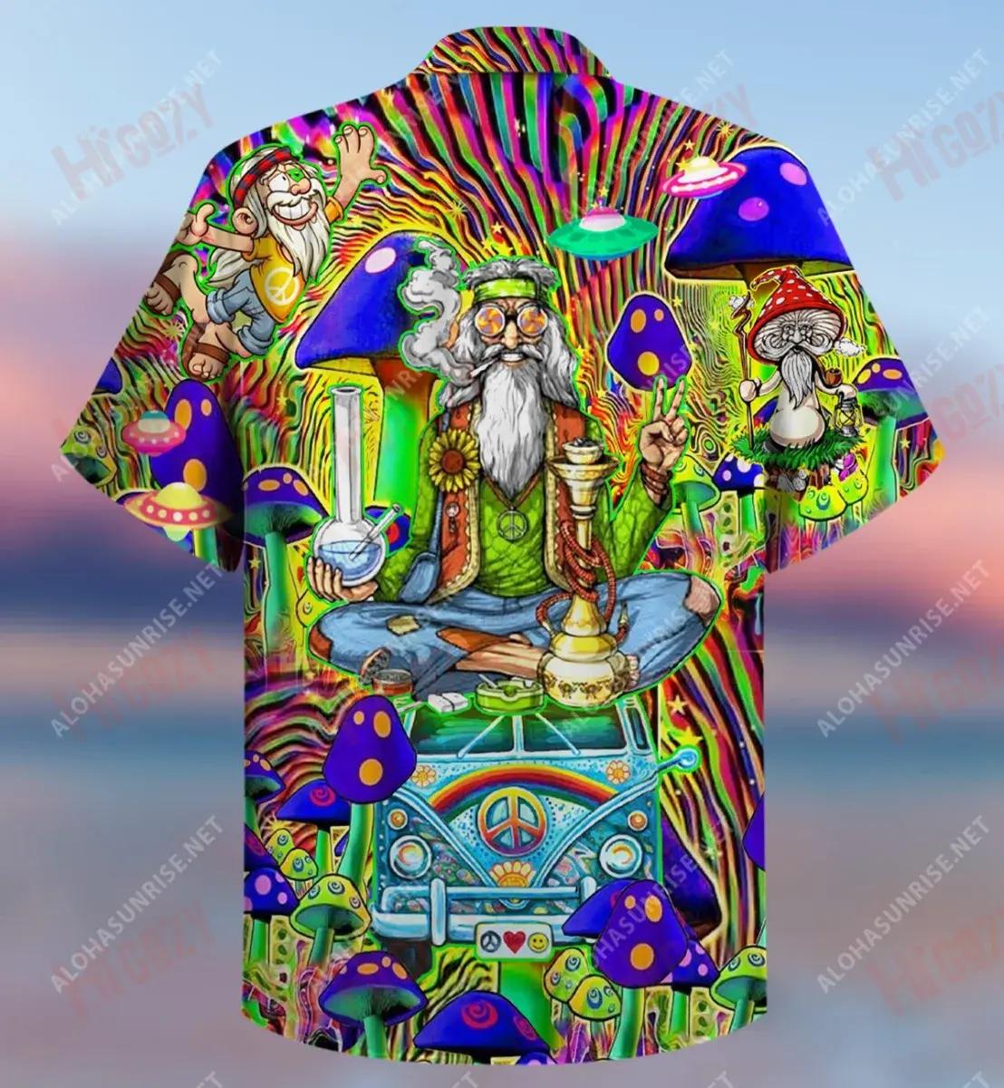 Old Hippie Never Die Unisex Hawaiian Shirt Summer Short Sleeve Best Hawaiian Shirts Hawaiian Shirts For Men, Hawaiian Shirt Gift, Christmas Gift