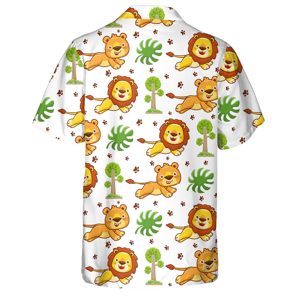 Growth And Children Lion With Trees Leaves And Trail Hawaiian Shirt, Hawaiian Shirt Gift, Christmas Gift