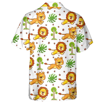 Growth And Children Lion With Trees Leaves And Trail Hawaiian Shirt, Hawaiian Shirt Gift, Christmas Gift