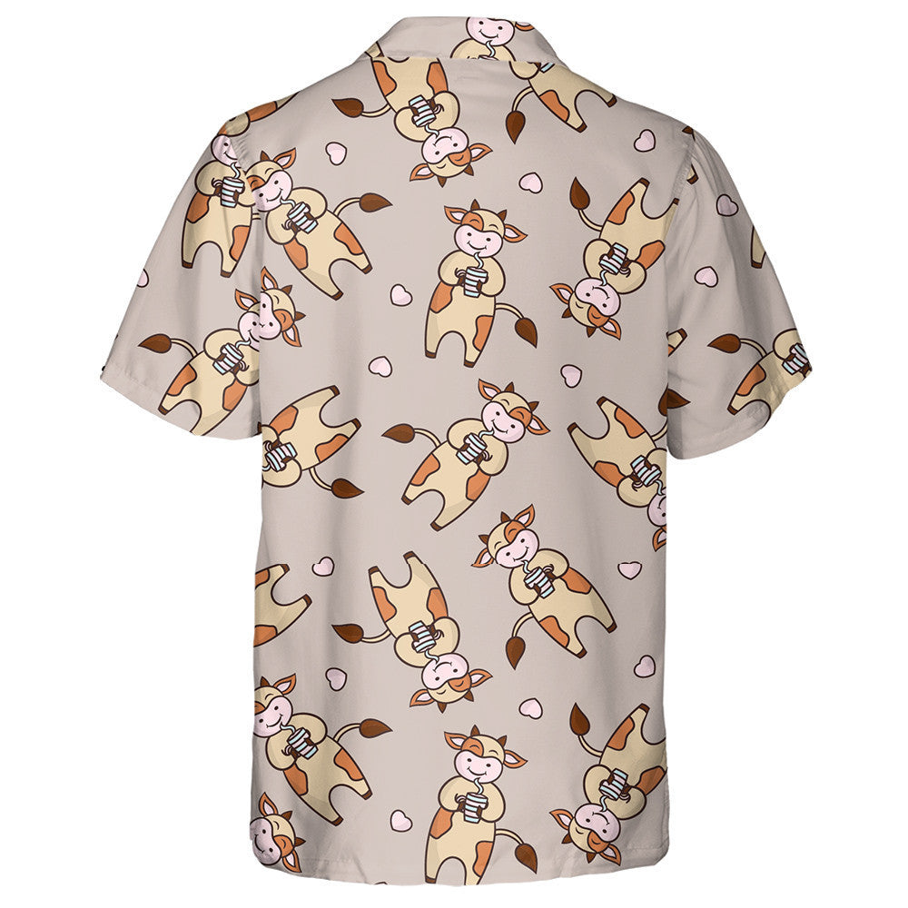 Funny Cow Drinking Coffee Or Tea Hawaiian Shirt,Hawaiian Shirt Gift, Christmas Gift