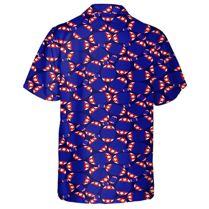 American Flag Style American Football Rugby Ball Pattern Hawaiian Shirt, Hawaiian Shirt Gift, Christmas Gift