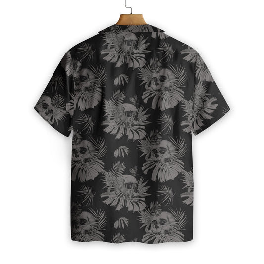 Ideal Seamless Gothic Skull With Butterfly Goth Design Hawaiian Shirt, Hawaiian Shirt Gift, Christmas Gift